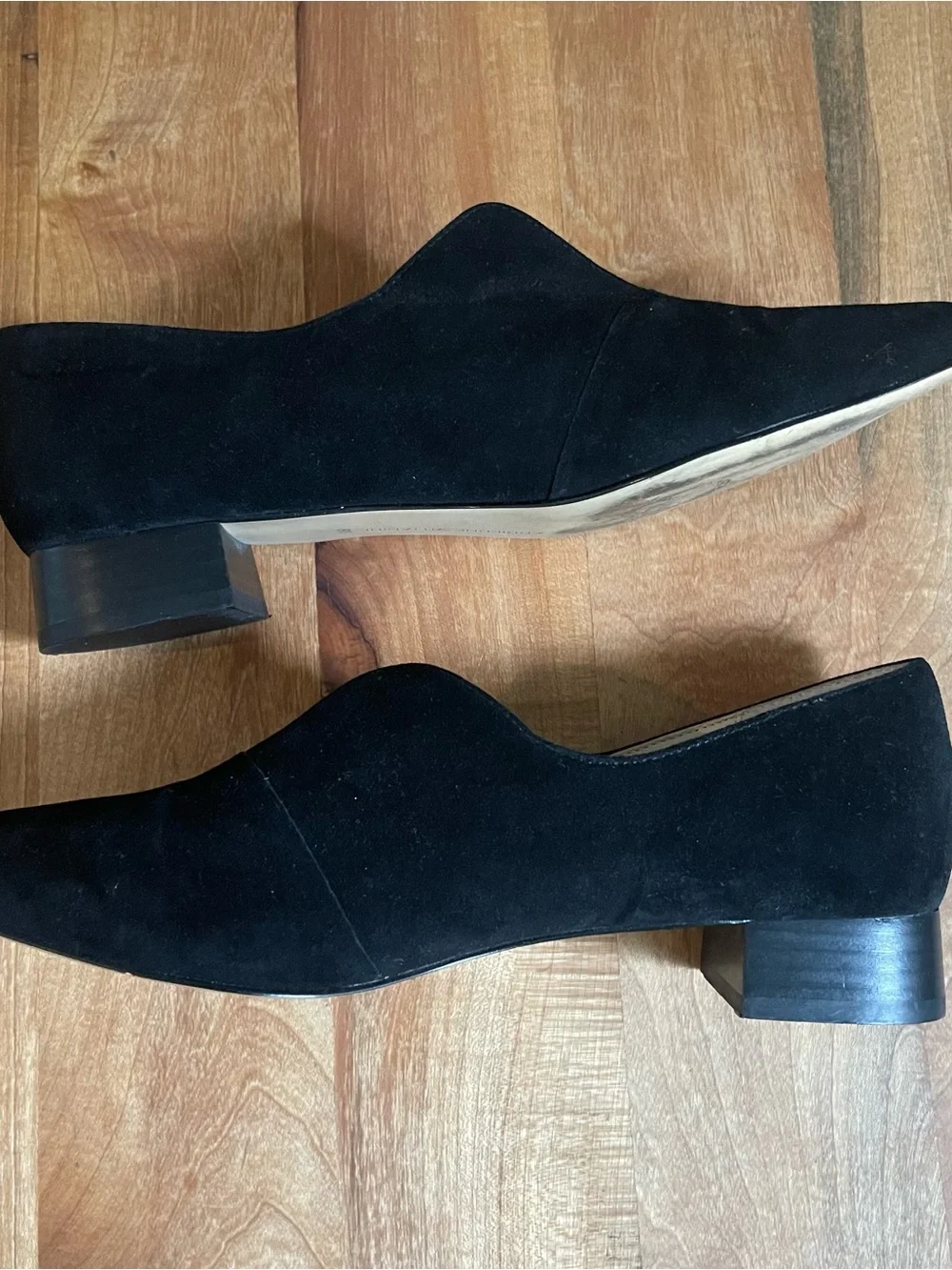 Adrienne Vittadini Black Suede Oxford Sculptural Flats Shoes Whimsigoth Size 8